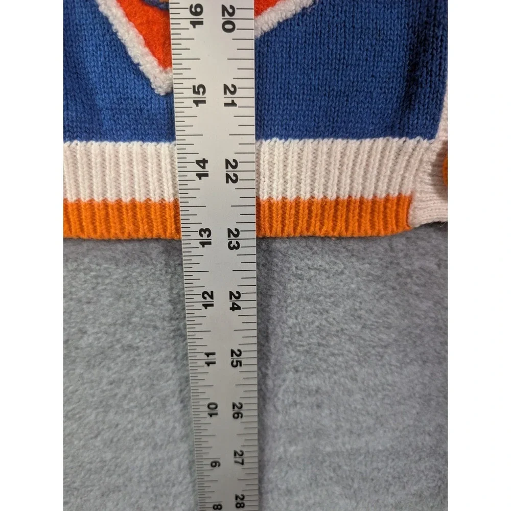 VTG 90s Florida Gators Sweater Vest Unisex M Blue Orange Chenille Cardigan